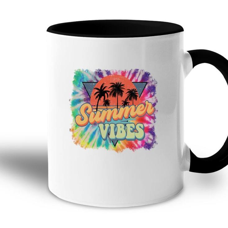 Summer Vibes Retro Summer Beach Design Accent Mug