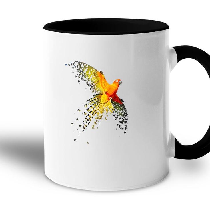 Sun Conure Beautiful Dispersed Flying Design Accent Mug