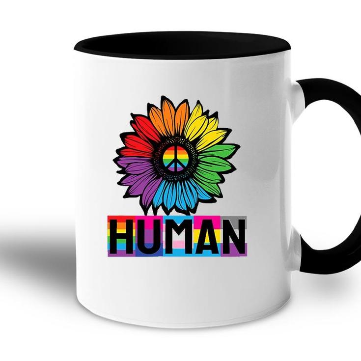 Sunflower Human Lgbt Flag Gay Pride Month Lgbtq Accent Mug