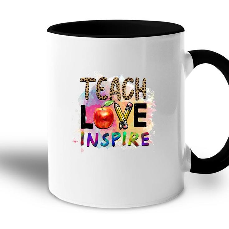 Teacher Leopard Teach Love Apple Great Accent Mug