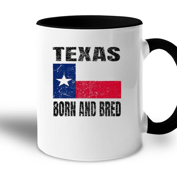 Texas Born And Bred Vintage Texas State Flag Accent Mug