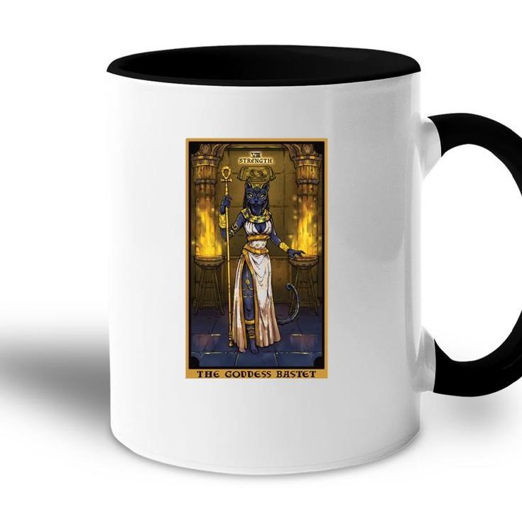The Goddess Bastet Strength Tarot Card Egyptian Cat Witch  Accent Mug