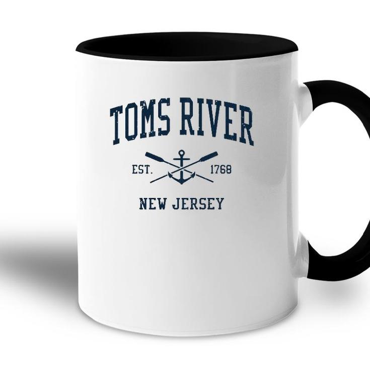Toms River Nj Vintage Navy Crossed Oars & Boat Anchor  Accent Mug
