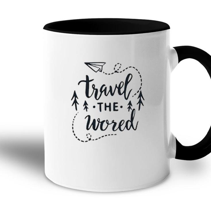 Travel The Wored Black Letters 2022 Trend Accent Mug