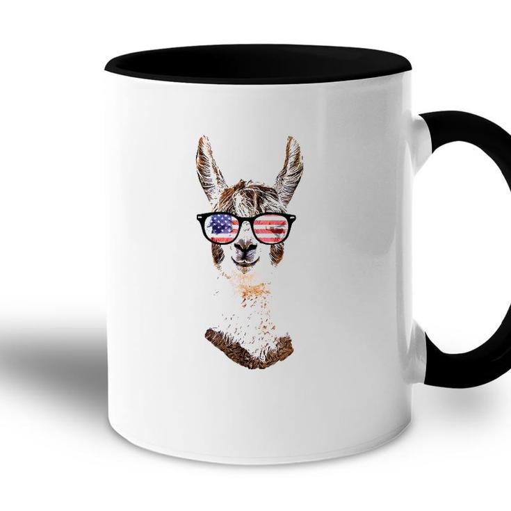 Usa America Llama Patriotic July 4 Sunglasses Funny Accent Mug