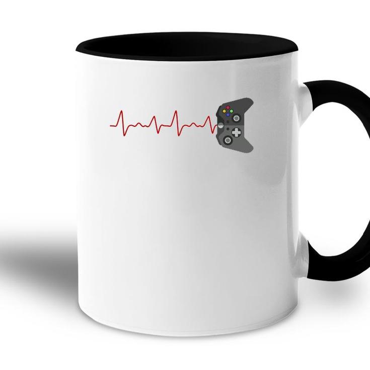 Video Game Lover Gifts Gamer Heartbeat Gaming Accent Mug