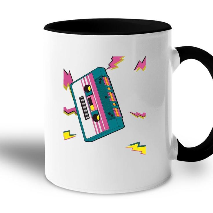 Vintage Cassette Tape In 80S 90S Retro Neon Style Accent Mug