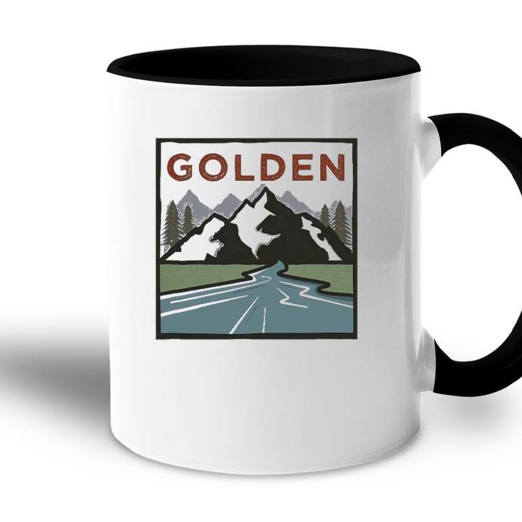Vintage Golden Colorado Illustration Retro Golden Accent Mug