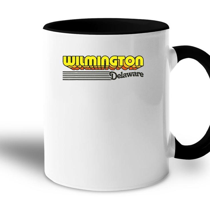 Vintage Wilmington Delaware - Retro Stripes Accent Mug
