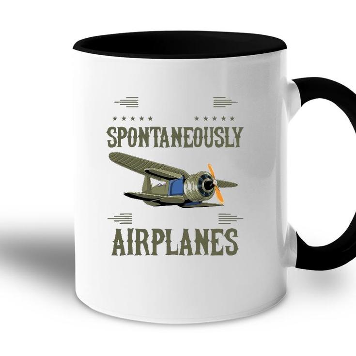 Warning May Spontaneously Talk About Airplanes Pilot Accent Mug