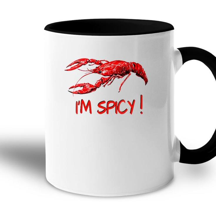 Womens Im Spicy Funny Cajun Crawfish V-Neck Accent Mug