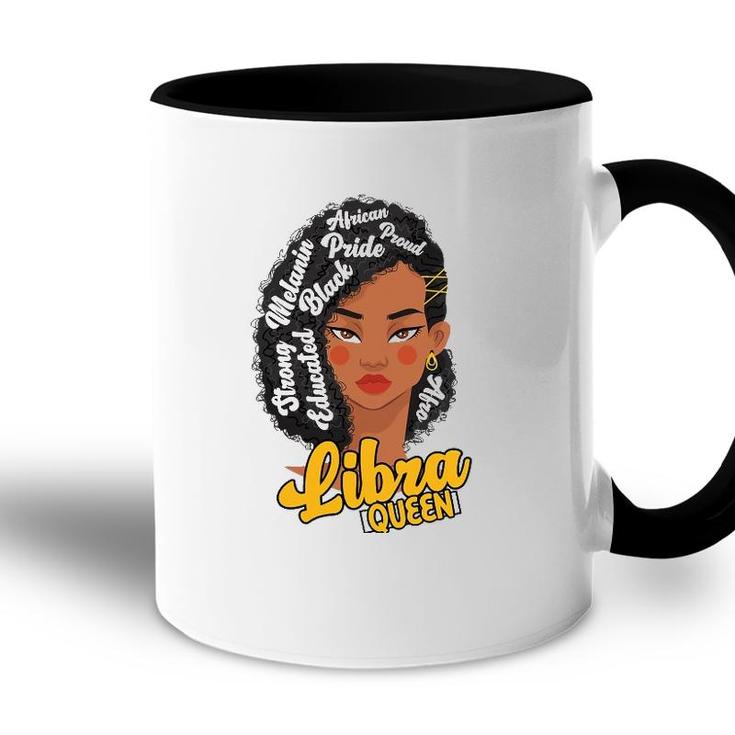 Womens Libra Queen Born In October Gift Birthday  Astrology  Accent Mug