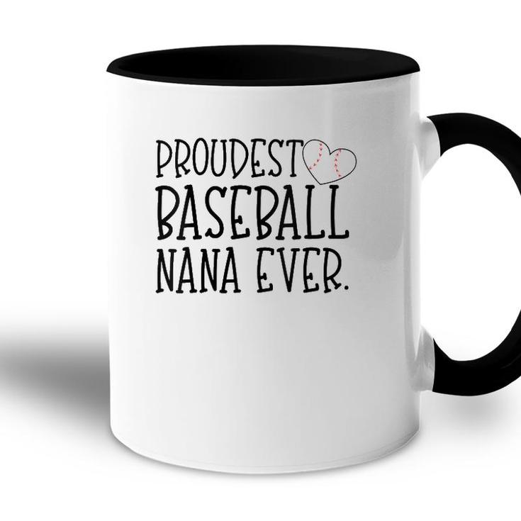 Womens Proudest Baseball Nana Ever Cute Baseball Player Grandson V-Neck Accent Mug