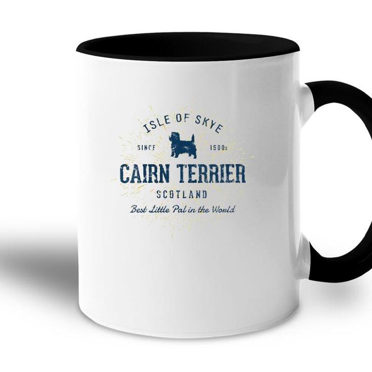 Womens Retro Vintage Cairn Terrier V-Neck Accent Mug