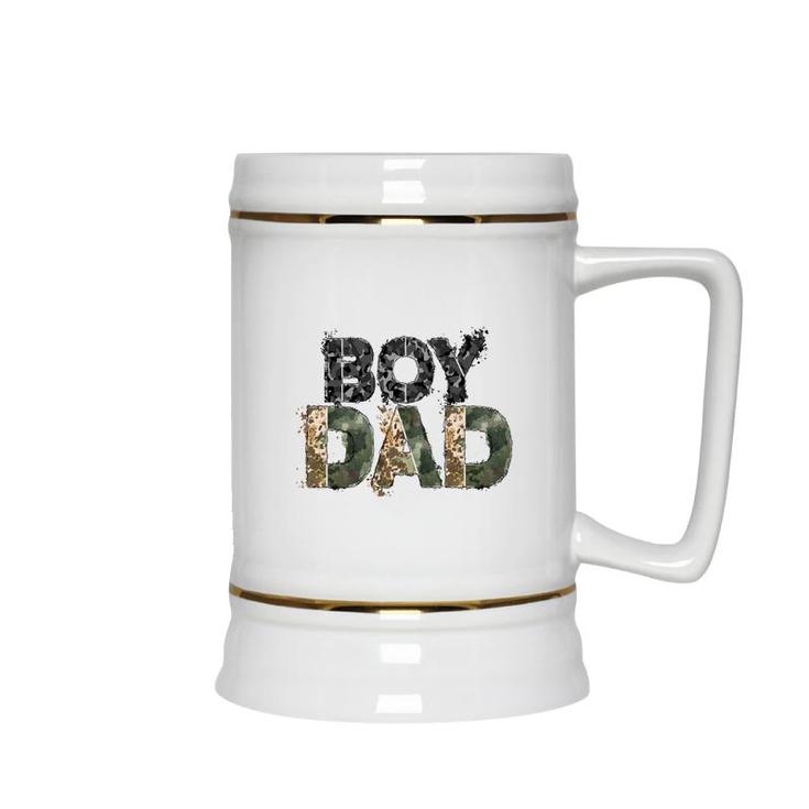 Badass Boy Dad Hero Father Leopard Design Ceramic Beer Stein