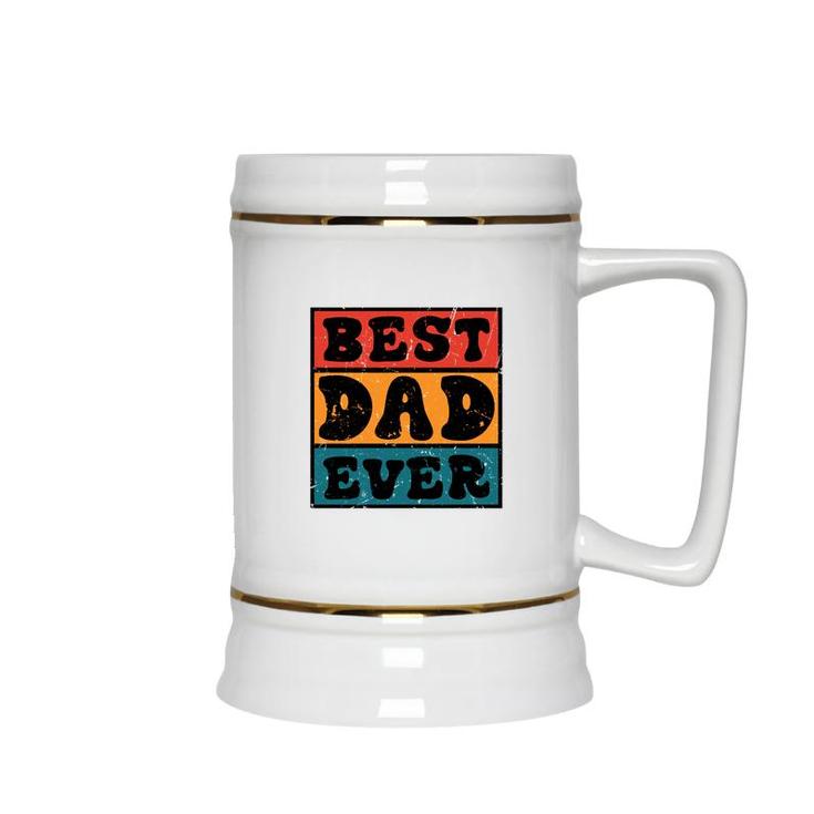 Best Dad Ever Sublimation Vintage Style For Dad Fathers Day Ceramic Beer Stein