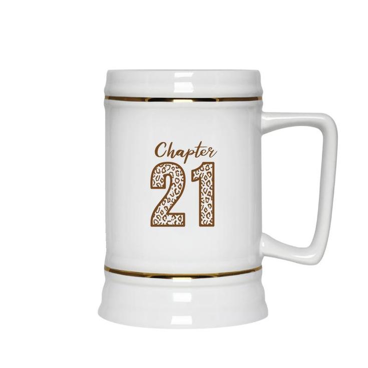 Chapter 21 21St Birthday Orange Leopard Ceramic Beer Stein