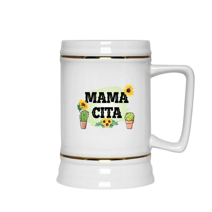 Cinco De Mayo Mama Cita Sunflower Yellow Ceramic Beer Stein