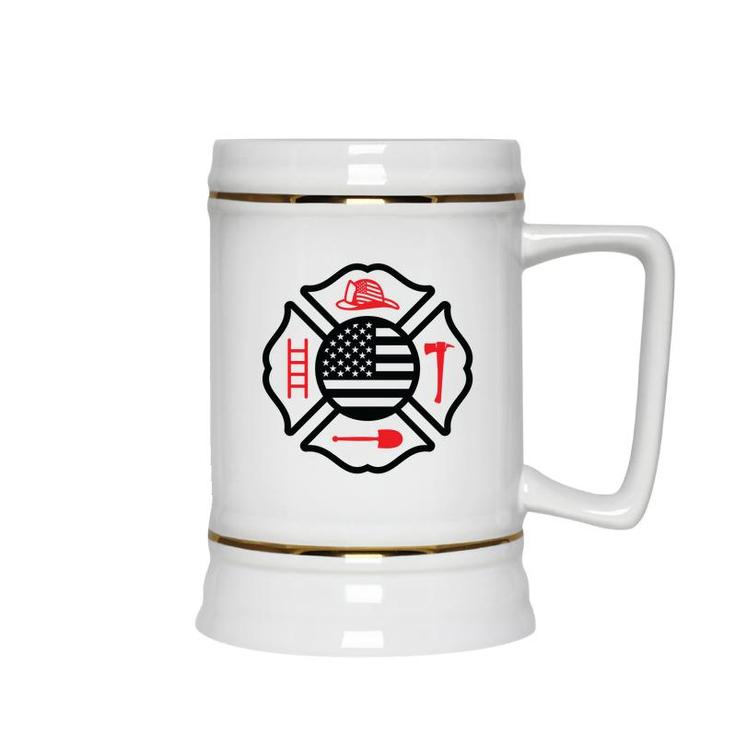 Firefighter Usa Flag Good Gift For Firefighter Ceramic Beer Stein