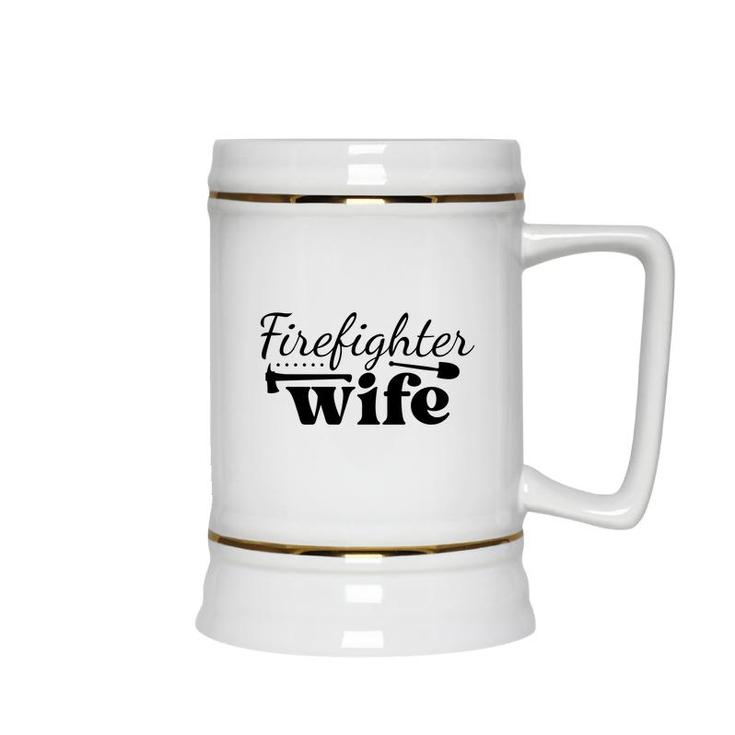 Firefighter Wife Black Graphic Meaningful Ceramic Beer Stein