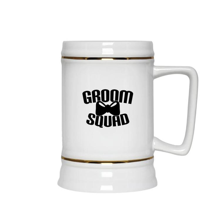 Groom Squad Groom Bachelor Party Black Ceramic Beer Stein