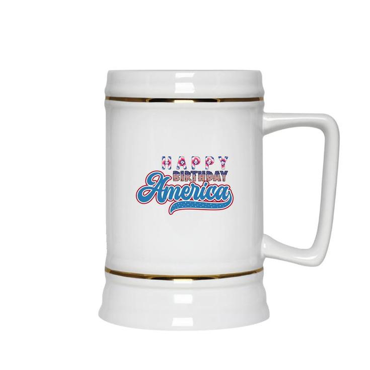 Happy Birthday America July Independence Day 2022 Ceramic Beer Stein