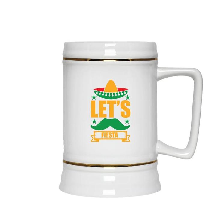 Lets Fiesta Banner Decoration Gift For Human Ceramic Beer Stein