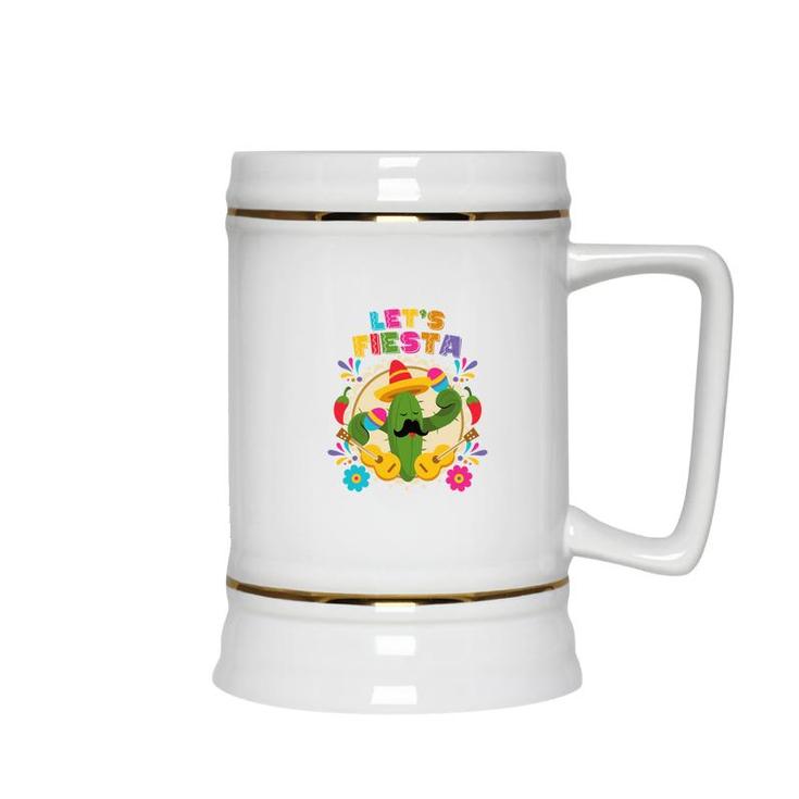 Lets Fiesta Catus Decoration Gift For Human Ceramic Beer Stein