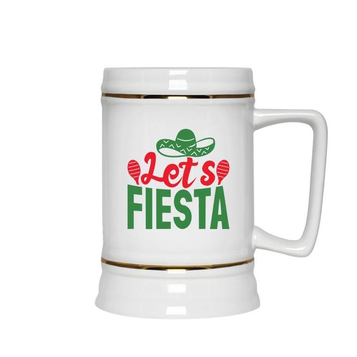 Lets Fiesta Colorful Decoration Gift For Human Red Green Ceramic Beer Stein
