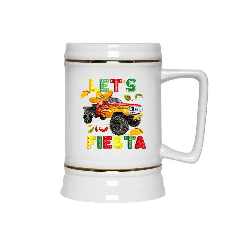 Lets Fiesta Monster Truck Happy Cinco De Mayo Costume  Ceramic Beer Stein