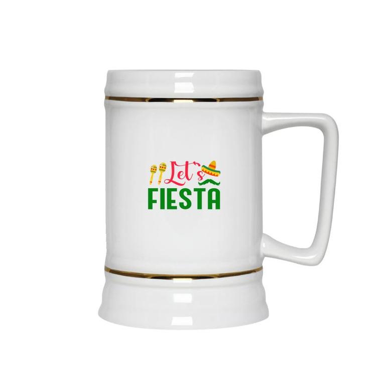 Lets Fiesta Red Green Decoration Gift For Human Ceramic Beer Stein
