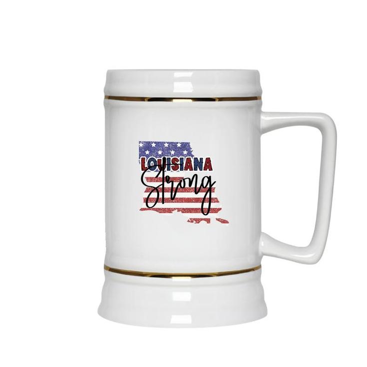Louisiana Strong July Independence Day 2022 Ceramic Beer Stein