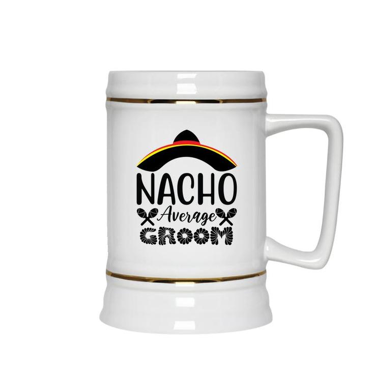 Nacho Average Groom Bachelor Party Black Ceramic Beer Stein