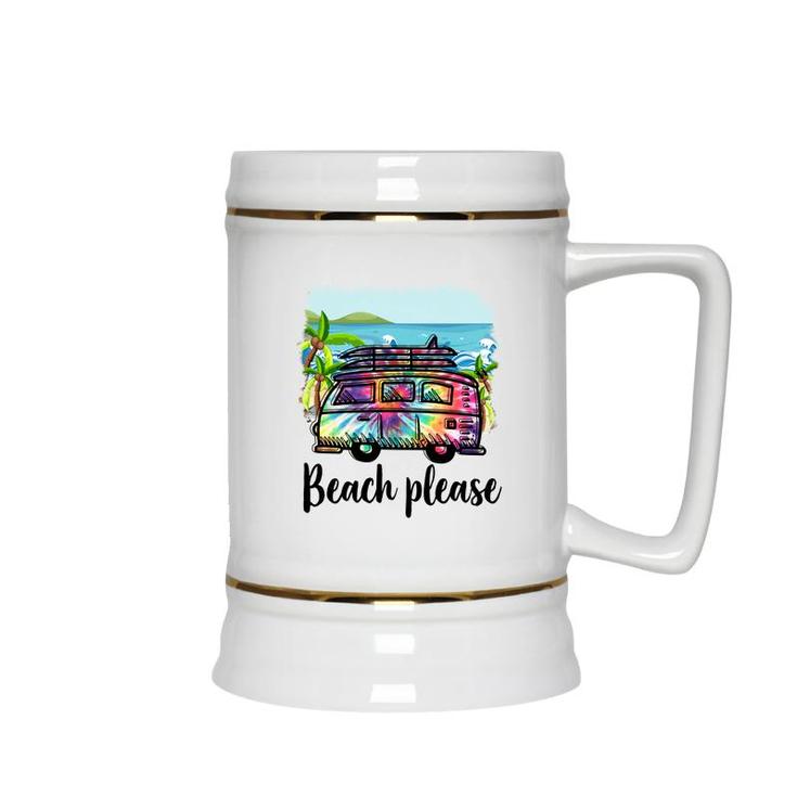 Summer Time Beach Please Retro Summer Beach Ceramic Beer Stein