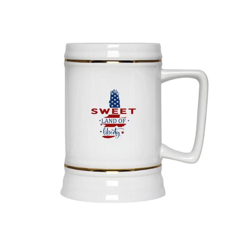 Sweet Land Of Liberty July Independence Day 2022 Ceramic Beer Stein