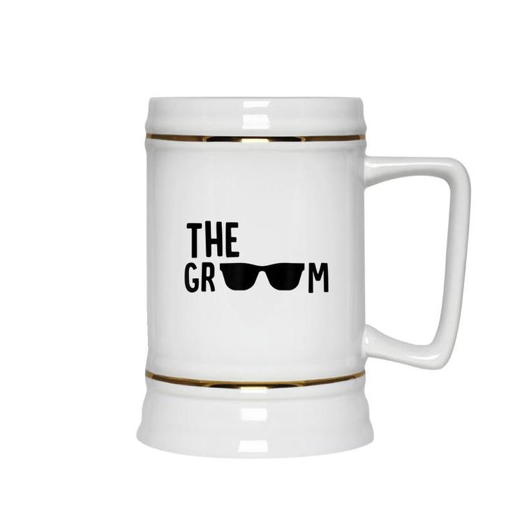 The Groom Sunglasses Bachelor Party Husband Wedding Marriage  Ceramic Beer Stein