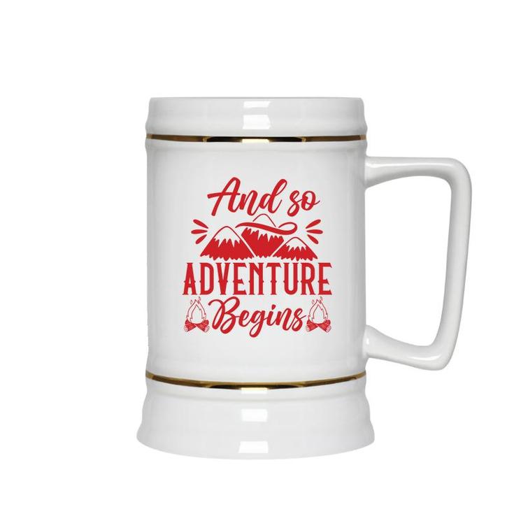 Travel Lover Explores And So Adventure Begins Ceramic Beer Stein