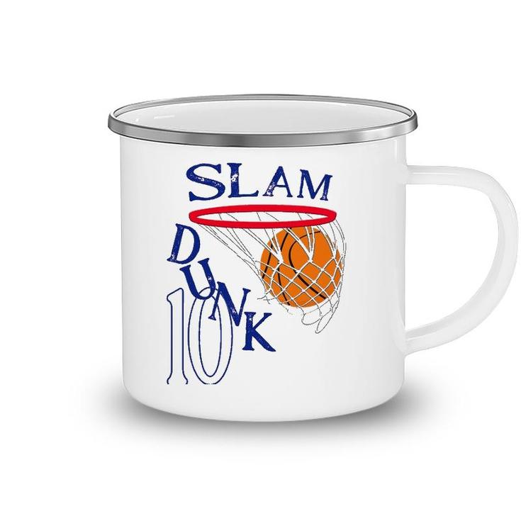 10 Years Old Slam Dunk 10Th Basketball Birthday Party Gift Camping Mug