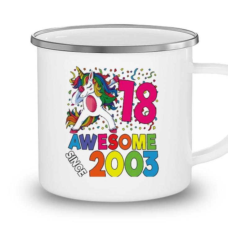 18Th Birthday Dabbing Unicorn Party Gift 18 Years Old Girl Camping Mug