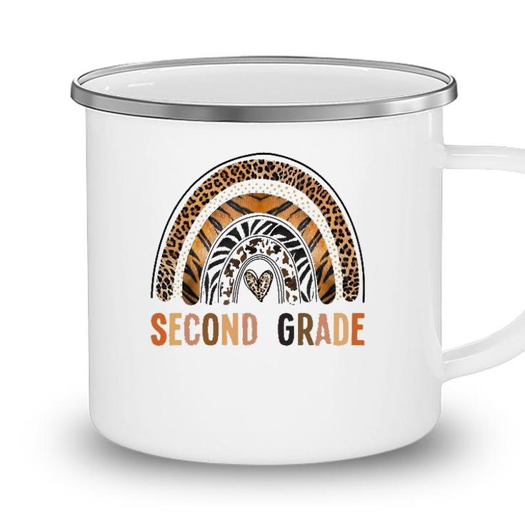 2Nd Grade Teacher Team Rainbow Leopard Skin Back To School Camping Mug