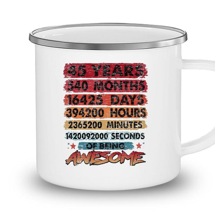 45Th Birthday 45 Years Old Vintage Retro 540 Months Birthday Camping Mug