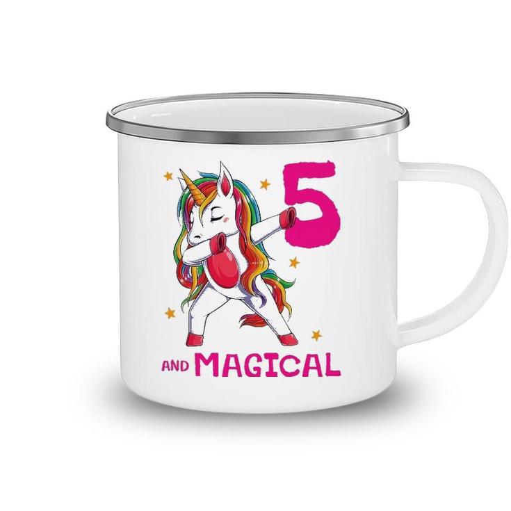 5 And Magical Girls 5Th Birthday Unicorn 5 Years Old Girl Camping Mug