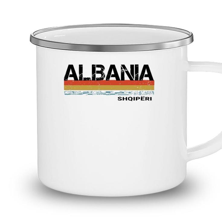 Albania Retro Vintage Stripes Men And Women Camping Mug
