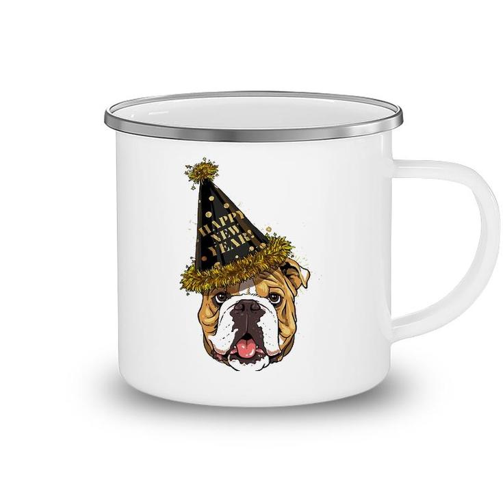 American Bulldog Happy New Year 2023 Dog New Years Eve Party Camping Mug