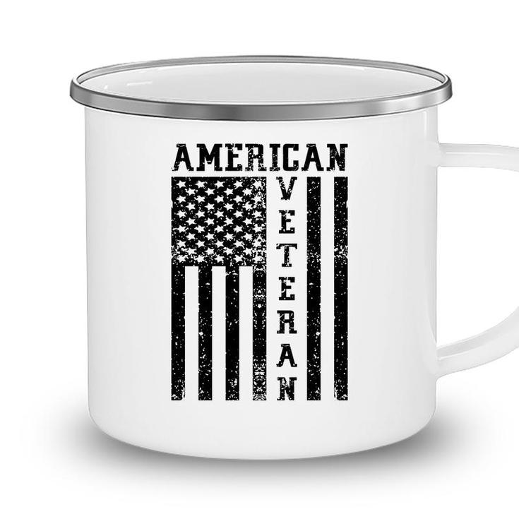 American Veteran Black Design Veteran 2022 Flag Camping Mug