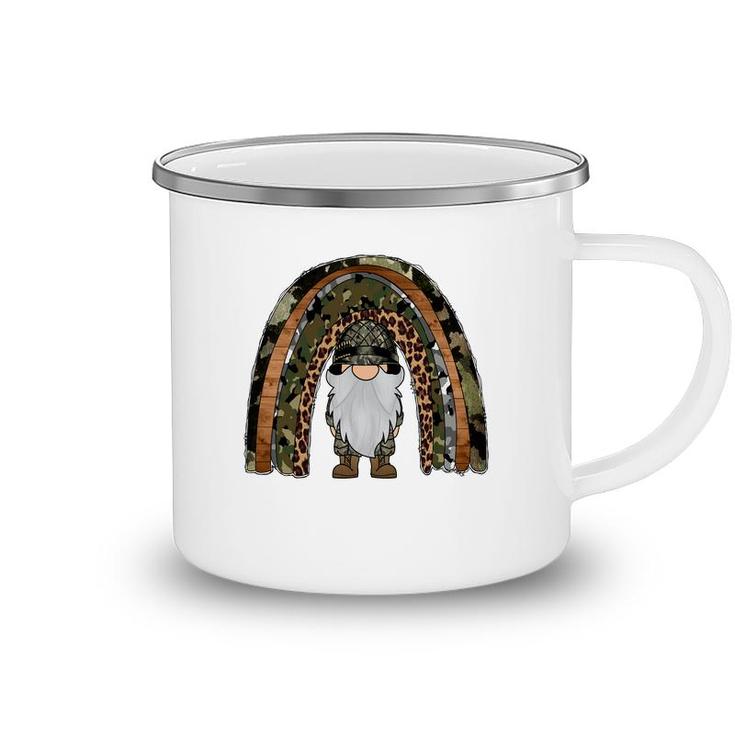 Army Rainbow Gnome Hero Dad Gift Idea Camping Mug