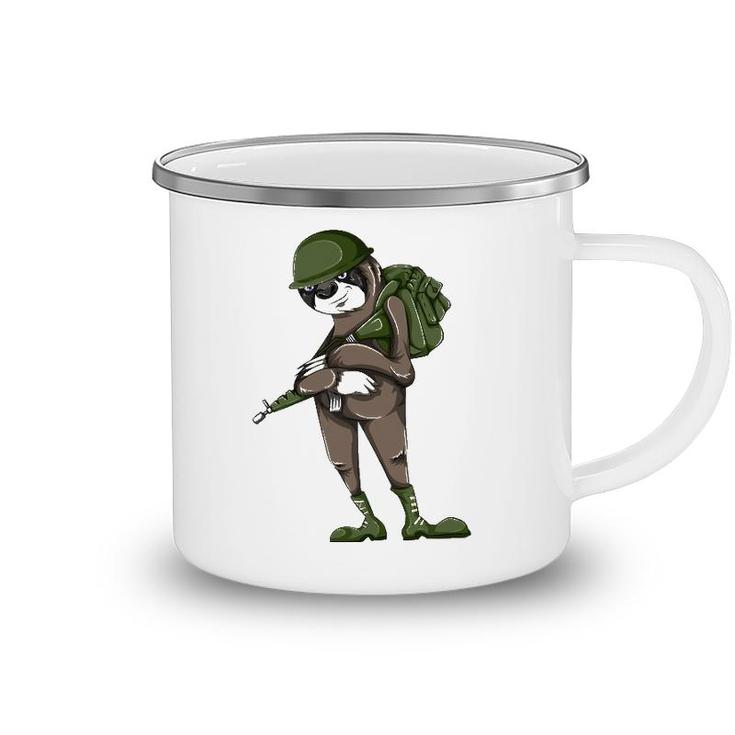 Army Sloth Animal Lover Camping Mug
