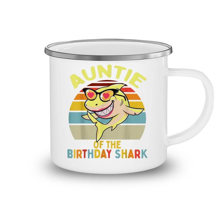 Auntie Of The Shark Birthday Aunt Matching Family  Camping Mug
