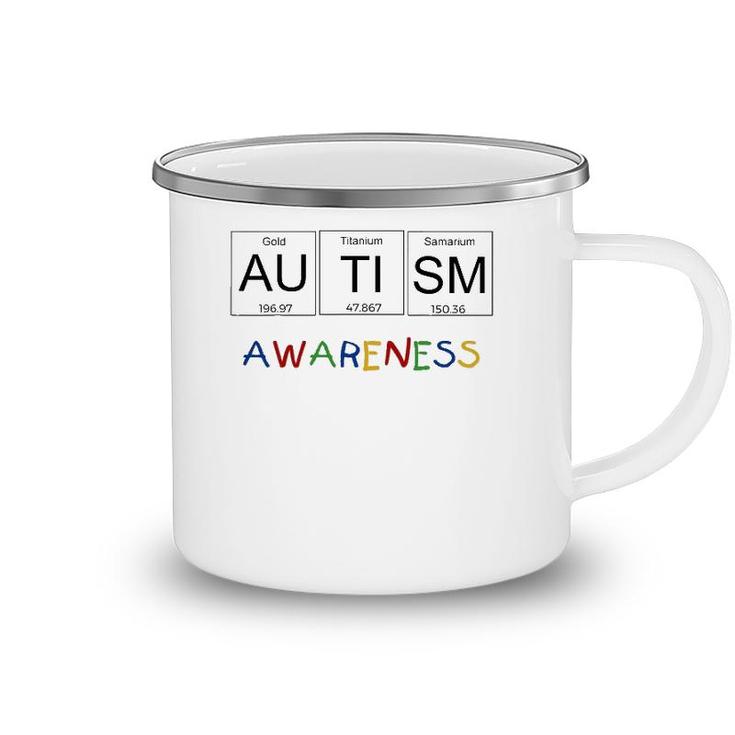 Autism Awareness  Periodic Table Science Camping Mug