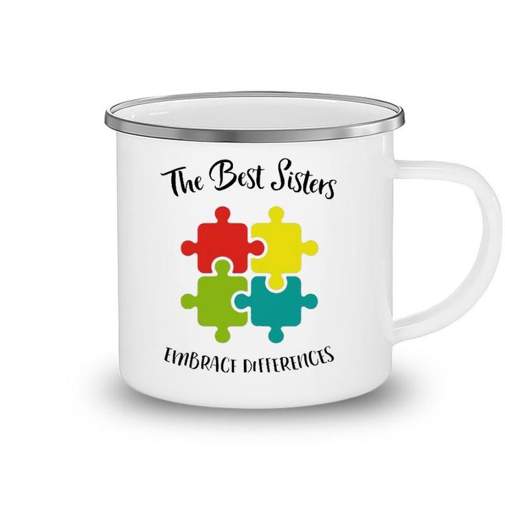 Autism Sister Awareness Day Autistic Gift For Sis Camping Mug